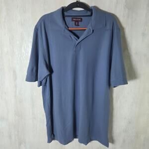 Nordstrom‎ Polo Shirt Mens Large Blue Smartcare Short Sleeve Cotton Casual